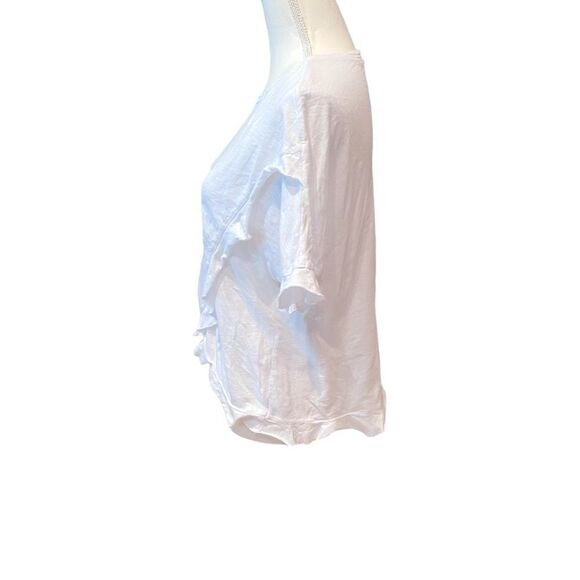 Derek Lam Collective White Ruffle Top Size Medium - Picture 2 of 6